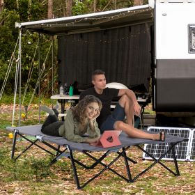 2 Person Folding Camping Cot for Adults, 50" Extra Wide with Carry Bag