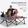 2 Person Folding Camping Cot for Adults, 50" Extra Wide with Carry Bag