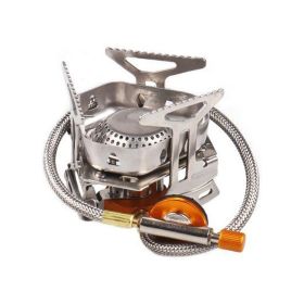 Stainless Steel Single Burner Windproof Gas Stove With Wide Base