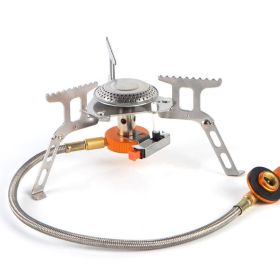 1pc Gas Stove With Piezo Ignition Ideal Backpacking Stove Stable Support Base & Wind-Resistant