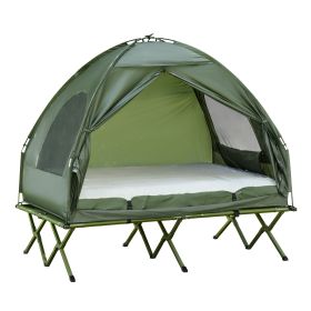 2-Person, 4-In-1, Foldable Camping Cot /Tent w/ Bedspread & Thick Air Mattress