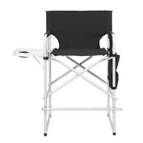 Heavy Duty Raised Director's Chair with Foot Rest and Side Shelf & Storage Bag