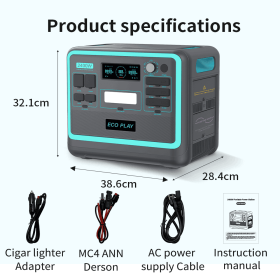 Portable Power Station;  2048Wh LiFePO4 Battery Backup;  Fast Charging, Many other Features
