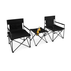 Outdoor Folding Chairs and Table Set with Carrying Bag