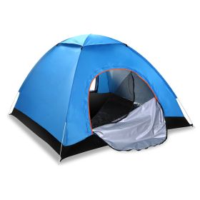 4 Persons, 4 Season, Waterproof, Instant Setup Tent Tent With Mosquito Net Doors & Carrying Bag (Option: Blue)
