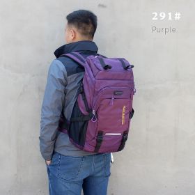 50L Large Capacity Double Shoulder Travel Luggage Backpack (Color: Purple)