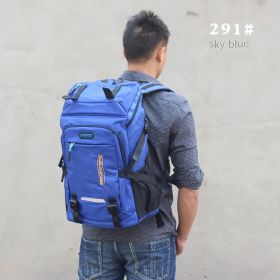50L Large Capacity Double Shoulder Travel Luggage Backpack (Color: Sky Blue)
