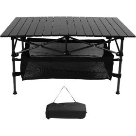 Foldable Lightweight Table, With mesh Storage bin Underneath. Not Available On Weekends (Option: Black)
