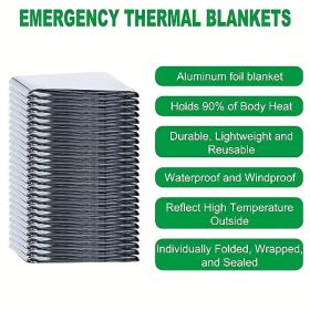 8-pack, Rainproof, Silver Foil, Emergency Insulation Blanket (Option: 8pack)