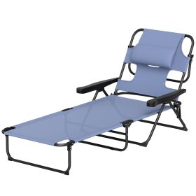 Reclining Beach Lounge Chair, Not Shipped On Weekends (Option: Black Gray)