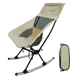 1Pc High Back Rocking Chair, 198LBS Weight Capacity (Option: Beige)