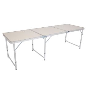 6ft Rectangular Silver Aluminum Alloy Folding Table   50kg (Option: Argent)