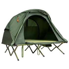 Raised 2-Person Camping Tent With External Cover (Option: Green)