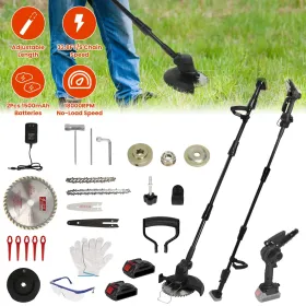 3-in-1 Cordless Electric Pole Saw, Mini Chainsaw & Grass Trimmer Kit With Adjustable Length 2Pcs 21V 1500mAh Batteries (Option: Chainsaw)