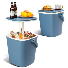 4 Gallon Cooler with Pop Up Side Table, Bottle Opener (Option: Blue)