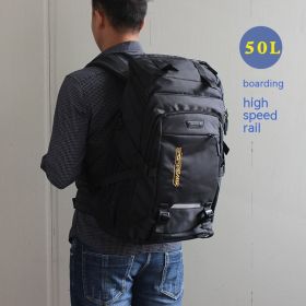50L Large Capacity Double Shoulder Travel Luggage Backpack (Color: Black)