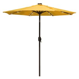 7ft Garden Patio Umbrella / Parasol with Solar Panel & LED lighting (Option: Yellow 7ft)