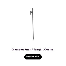 Camping Accessories Steel Stakes (Option: Black 30CM)