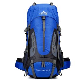 New Large Capacity 56 L, Hiking Backpack (Color: Saphire Blue)