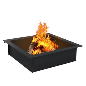 30" X 30" Ring Of Fire, Wrought-Steel Fire Containment Ring / Insert (Option: Black)
