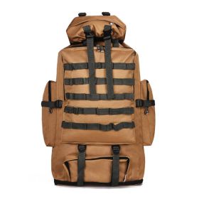 100L, Large Capacity Travel, Long Hiking Excursion Backpack - Green (Color: Brown)