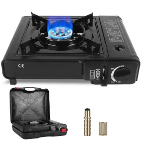 3300W  Single Burner Camping Stove, Butane Canister, Dual Fuel Burner, Piezo Electric Ignition (Option: Black)