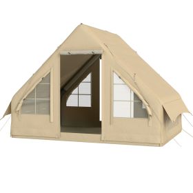 2-3 person,Inflatable, Waterproof And Windproof, 4 Season, Tent with Hand Pump (Option: Beige)
