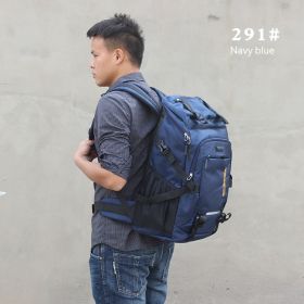 50L Large Capacity Double Shoulder Travel Luggage Backpack (Color: Dark Blue)