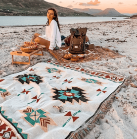 Ramadan Vintage Picnic Mat, Bohemian Style Blanket (Option: 1PC)