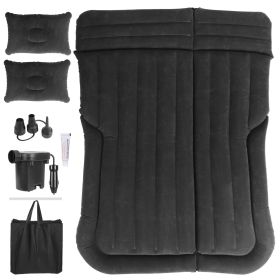 Inflatable, Flocked. SUV Air Mattress With Pillows, & Storage Bag (Option: Black)