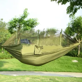 2 Persons Hammock 600LBS Max Load With Mosquito Net (Option: Green)
