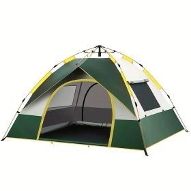 3-4 Person, 4 season, Automatic Quickly Open Tent (Option: Dark Green Silver Glue-Double)