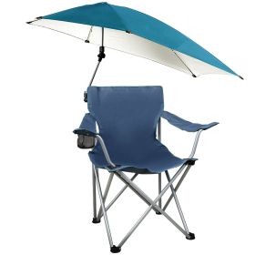 1Pc Foldable Beach Chair With Sun Canopy Cup Holder, Carry Bag, Adjustable Armrest, Detachable Umbrella, 220.5lbs Max Load Fedex Shipping (Option: Blue)