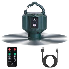 5200mAh Or 10400mAh Options -- Hanging 3 Fan Speed Tent Fan with LED Lantern USB Battery Powered Power Bank With 3 L (Option: 10400mAh)