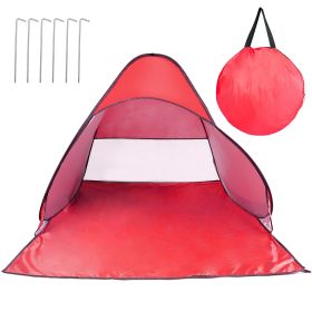2-3 Person Quick / Automatic Open, Beach Tent with Net Windows and Storage Bag (Option: Red)
