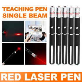 5PCS 650nm Red Single Beam Laser Pointer Pen Light with AAA Batteries & 9900 Mile Range (Option: Red)