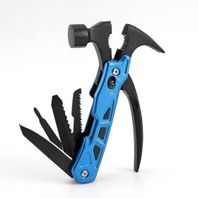 Multi-function, 6 in 1 Tool with Hammer, Pliers, Saw, Fish Scaler etc. (Color: Blue)