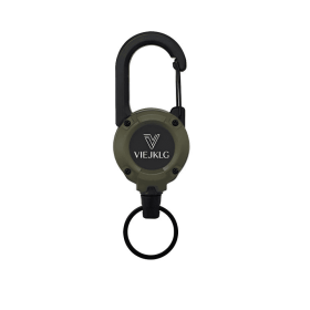 3-in-1 Retractable Rope Carabiner Keychain, Strong Steel Wire Rope (Option: Green)