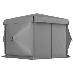 12 X 12 Hexagonal Gazebo, Canopy, Shelter, Tent With 5 Sidewalls,  With Carry Bag (Option: Dark Gray)
