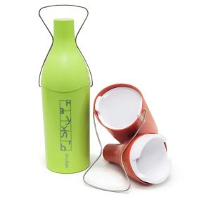 2 Pack Wine Bottle Container Traveler Set (Option: Green and Orange)