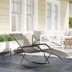 Outdoor Folding Rocking Chair (Option: Brown-870x80x980 mm)