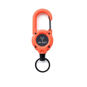 3-in-1 Retractable Rope Carabiner Keychain, Strong Steel Wire Rope (Option: Orange)